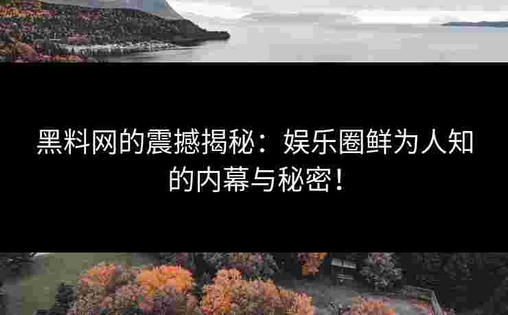 黑料网的震撼揭秘：娱乐圈鲜为人知的内幕与秘密！