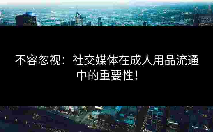 不容忽视：社交媒体在成人用品流通中的重要性！
